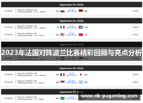 2023年法国对阵波兰比赛精彩回顾与亮点分析